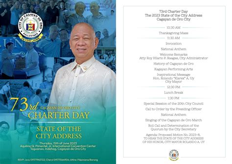 charter day cdo 2024|CDO city mayor anchors programs, services for families.